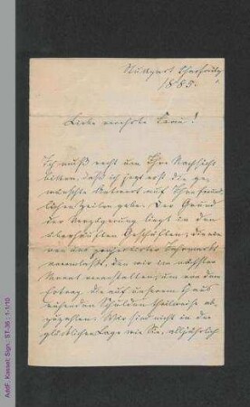 Brief von Franziska Brunnmüller an unbekannt, vermutlich Frauen-Fortbildungs-Verein Gotha