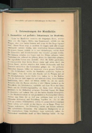 I. Erkrankungen der Mundhöhle.