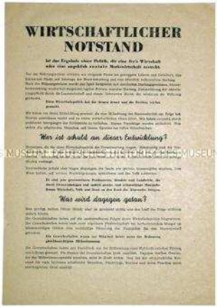 Propagandaflugblatt der Gewerkschaften der westlichen Besatzungszonen gegen die Wirtschaftspolitik der Landesregierungen