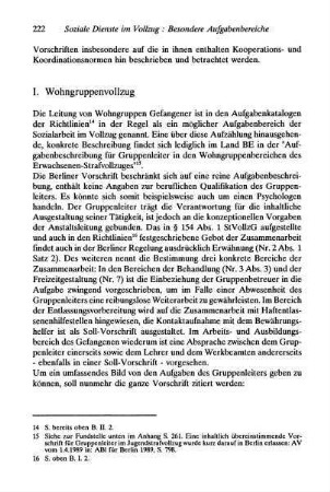 222-225, I. Wohngruppenvollzug