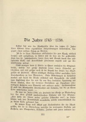Die Jahre 1743-1758