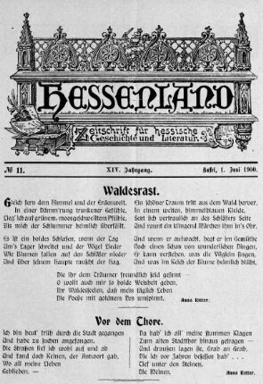 No. 11, 1. Juni 1900