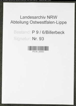 Sterberegister Standesamt Billerbeck