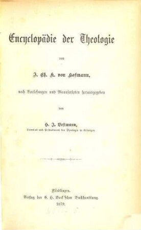 Encyclopädie der Theologie