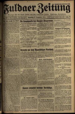 Ausgabe vom Samstag, den 17. Dezember 1932.