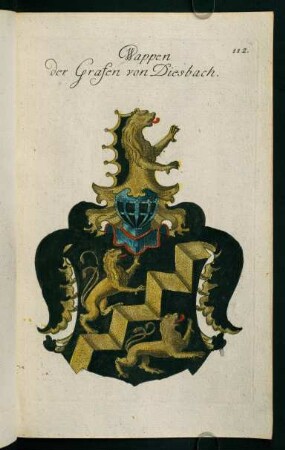 112r-112v, 112. Wappen der Grafen von Diesbach
