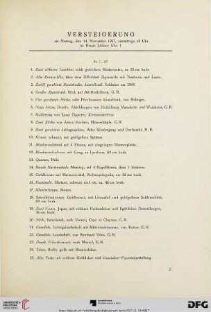 Versteigerung (Nr. 1-427)