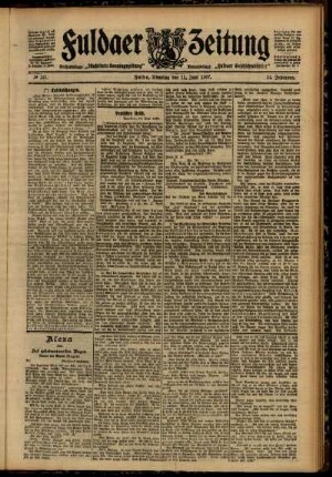 Ausgabe vom Dienstag, den 11. Juni 1907.