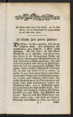 3-15, In Christo Jesu geliebte Zuhörer! ...