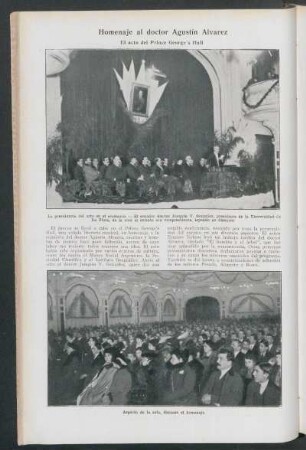 Homenaje al doctor Agustín Álvarez : El acto del Prince George's Hall
