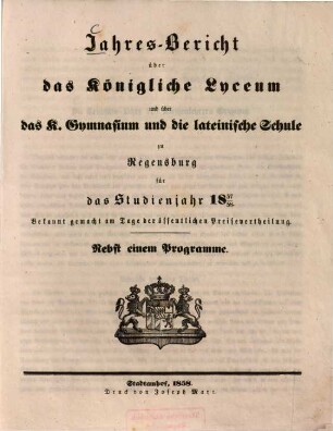 Jahres-Bericht. 1857/58 (1858)