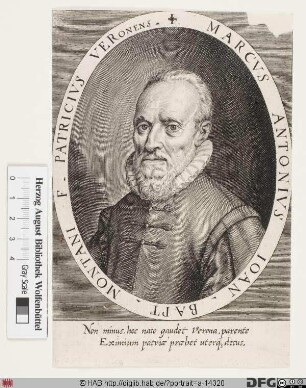 Bildnis Marcantonio de Monte (od. M. Montano, lat. Marcus Antonius Montanus)
