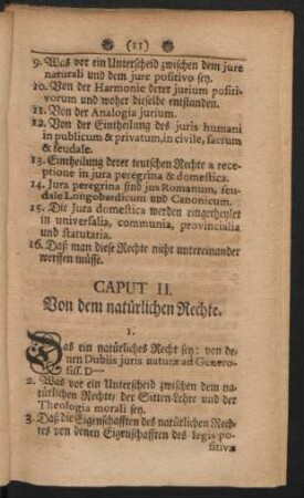 Caput II. Von dem natürlichen Rechte