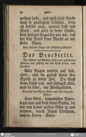 Das Benedicite / Kjydżi modlitwa