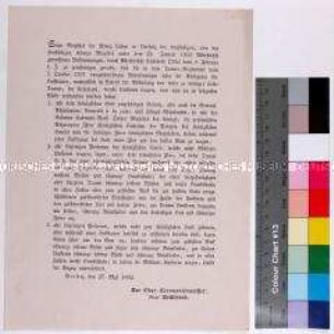 Erläuterung betreffend Kleiderordnung im Fall der preußischen Hoftrauer in Ergänzung der gültigen Trauerordnungen von 1797 bzw. 1855