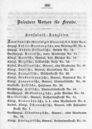 Besondere Notizen für Fremde.