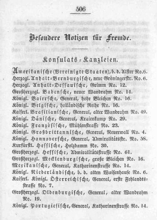 Besondere Notizen für Fremde.