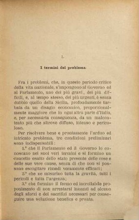 Le condizioni presenti della Sicilia : Studii e proposte