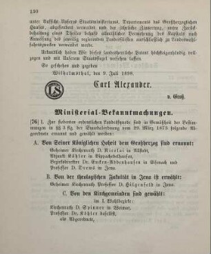 76. Ministerial-Bekanntmachung über das Ergebniß der Wahlen zur siebten ordentlichen Landessynode