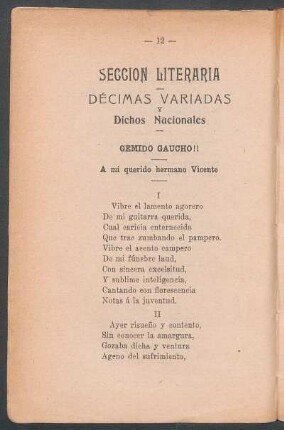 Gemido gaucho!! : A mi querido hermano Vicente