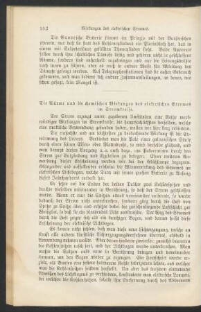 Die Wärme und die chemischen Wirkungen des elektrischen Stromes im Stromkreise.