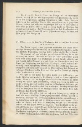 Die Wärme und die chemischen Wirkungen des elektrischen Stromes im Stromkreise.