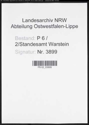 Sterberegister Standesamt Warstein