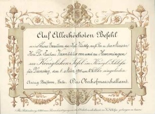 Einladungen des kaiserlichen Hofs, Berlin, und von Mitgliedern der Hofgesellschaft an den württembergischen Gesandten Axel Varnbüler