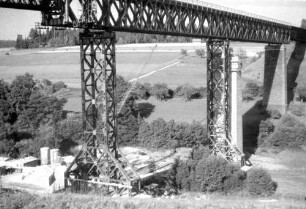 Dornstetten Stockerbachviadukt Baustelle Pfeilerbau Behelfsbrücke