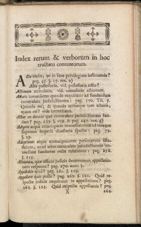 Index rerum & verborum in hoc tractatu contentorum.