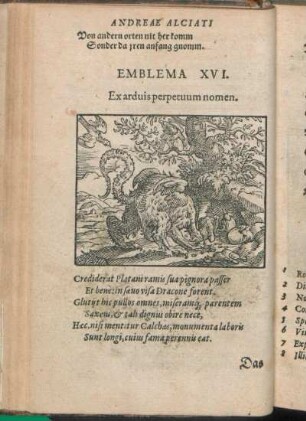 Emblema XVI. Ex arduis perpetuum nomen.