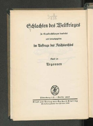 Bd. 18: Argonnen : in Einzeldarstellungen