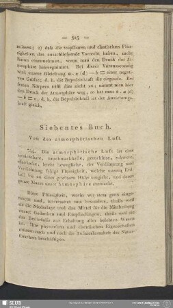 Siebentes Buch. Von der atmosphärischen Luft