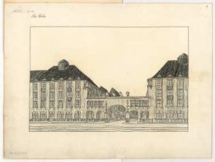 Torbau, Berlin-Steglitz Monatskonkurrenz Oktober 1908: Perspektivische Ansicht