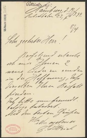 Brief an B. Schott's Söhne : 15.03.1899