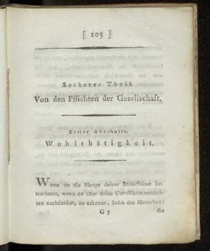 Sechster Theil. Von den Pflichten der Gesellschaft.