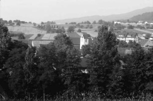 Dottingen: Gemeinde mit Kirchturm; von Süden