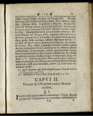 Caput II. Virtutes & Efficaciam radicis Senecae exhibet.