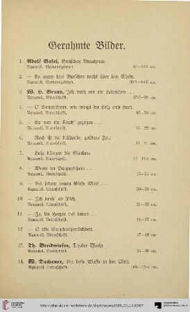 Gerahmte Bilder (Nr. 1-283)