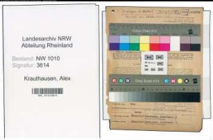 Entnazifizierung Alex Krauthausen , geb. 09.12.1912 (Referendar)
