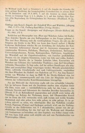 209-211 [Rezension] Umfrage zum Konzil