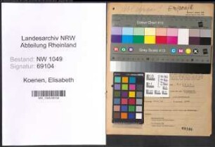 Entnazifizierung Elisabeth Koenen , geb. 12.01.1887 (Prokuristin)