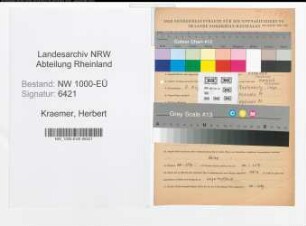 Entnazifizierung Herbert Kraemer, geb. 05.08.1907 (Schlosser)