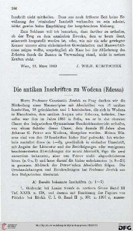 12: Die antiken Inschriften zu Wodena (Edessa)