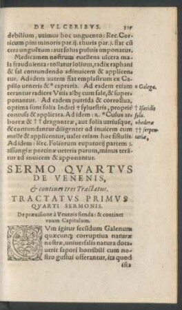 Tractatus Primus Quarti Sermonis.