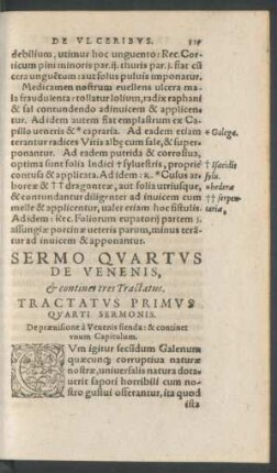 Tractatus Primus Quarti Sermonis.