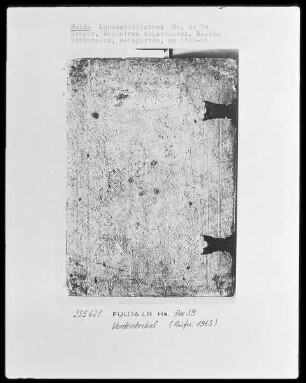 Gregorius Magnus, Registrum epistularum et Regula Pastoralis — Einband mit Streicheisenlinien — Frontdeckel