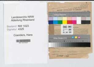 Entnazifizierung Hans Coenders , geb. 28.08.1886 (Konstrukteur)