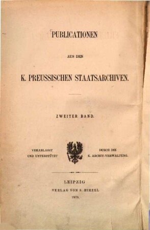 Preussens Könige in ihrer Thätigkeit für die Landescultur. 1, Friedrich Wilhelm I. in seiner Thätigkeit für die Landescultur Preussens