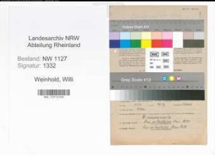 Entnazifizierung Willi Weinhold , geb. 30.11.1913 (Landwirt)